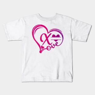 letter x monogram in the shape of love Kids T-Shirt